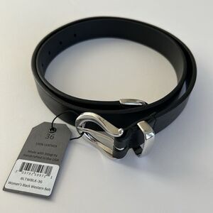 NWT Thursday Everyday Western Leather Belt Womens Size 36 Black Made In USA